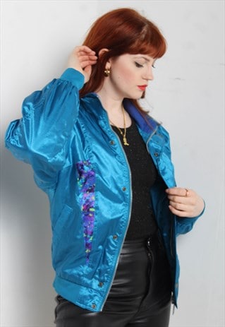 VINTAGE 90'S SHELL JAKET BLUE