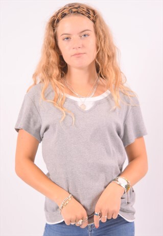 VINTAGE CHAMPION T-SHIRT TOP GREY