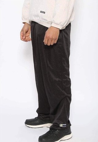 VINTAGE PUMA NETTED TRACK BOTTOMS BLACK