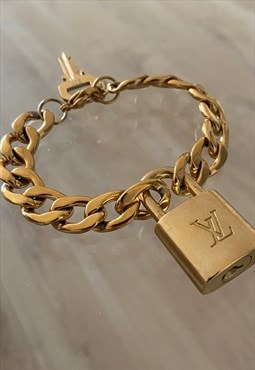 Authentic Louis Vuitton Lock - Upcycled Bracelet 