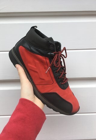 UNISEX VINTAGE 90S TOMMY HILFIGER BOOTS RED TRAINERS SHOES