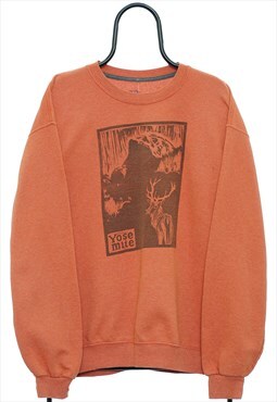 Vintage Yosemite Graphic Orange Sweatshirt Womens