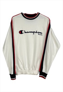 Vintage Champion USA Sweatshirt in White M