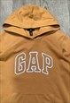 VINTAGE WOMENS GAP YELLOW PULLOVER HOODIE