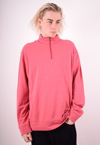 POLO RALPH LAUREN MENS VINTAGE SWEATSHIRT JUMPER XL RED 90S