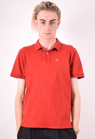 POLO RALPH LAUREN MENS VINTAGE POLO SHIRT MEDIUM RED 90S