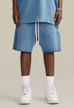 Blue Washed Heavy Cotton Relaxed Fit shorts