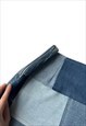 VINTAGE 90S Y2K REWORKED BLUE DENIM SKIRT PATCHWORK DESIGN