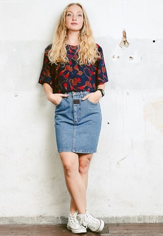 REWORKED VINTAGE 90S CHAIN PRINT CROP SHIRT