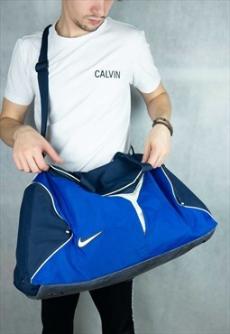 Vintage Nike Shoulder Sport Bag Sporttwear Blue