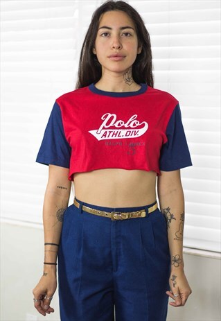 VINTAGE POLO RALPH LAUREN CROP TOP LOGO 90S X 2.6