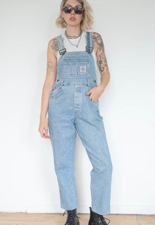 VINTAGE 90S DUNGAREES DENIM IN LIGHT BLUE WASH WITH POCKETS