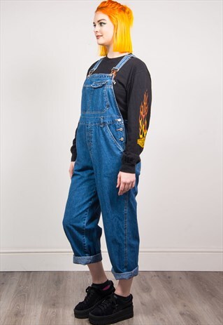 VINTAGE 90'S BLUE DENIM STRAIGHT LEG DUNGAREES