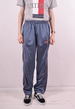 LOTTO MENS VINTAGE TRACKSUIT TROUSERS W34 L30 GREY 90S