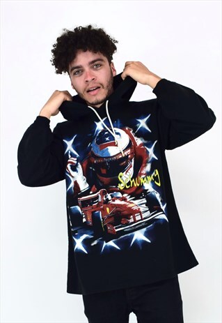 VINTAGE 90'S SCHUMMY F1 BLACK HOODIE