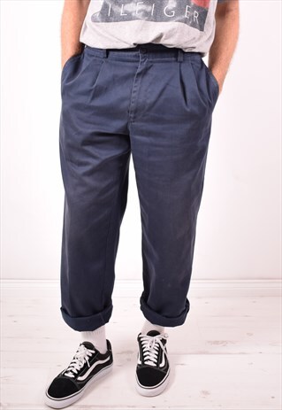 AVIREX MENS VINTAGE TROUSERS W34 L31 NAVY BLUE 90S