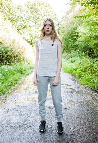 GREY LADYBIRD SPARKLE RED EMBROIDERED JOGGER