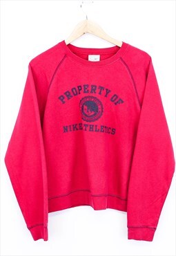 Vintage Nike Sweatshirt Pink Pullover Overlock Stitch 90s