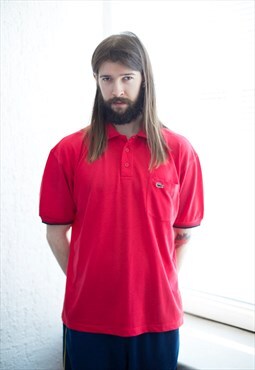 Vintage 90's Cotton Short Sleeved Polo Shirt In Red