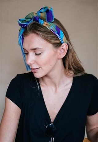 VINTAGE 90S PASTEL WATERCOLOR SCARF