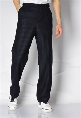 VINTAGE 80S NAVY BLUE STRIPED PANTS