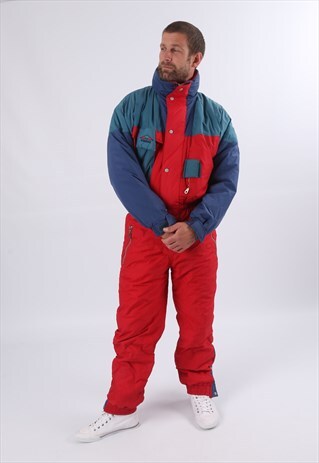 VINTAGE BRUGI FULL SKI SUIT SNOW SPORTS M 40" (51H)