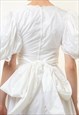1970S WHITE WEDDING BOHEMIAN DRESS SIZE 36 4505