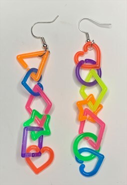 funky random shape chain link festival unisex earrings