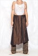 VINTAGE Y2K LOW RISE CARGO SKIRT IN BROWN