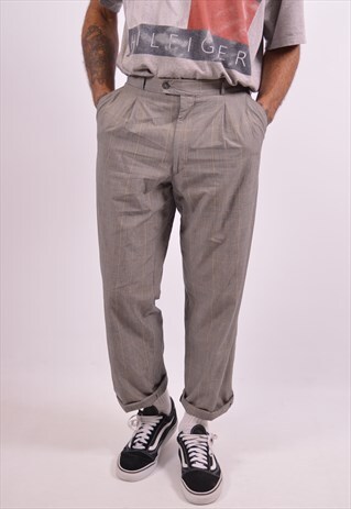 YVES SAINT LAURENT MENS VINTAGE TROUSERS W32 L29 GREY 90S