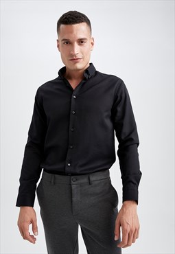 Man Long Sleeve Shirt - Black