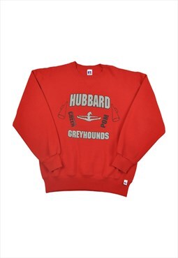Vintage Russell Athletic Hubbard Greyhounds Sweatshirt Red M