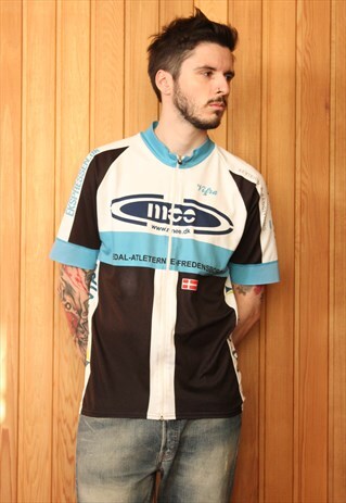 VINTAGE 1990S BLUE AND WHITE SPORTS T-SHIRT
