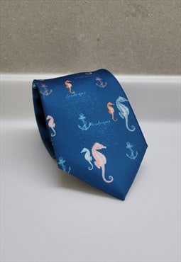 Seahorse Pattern Ties in Blue color