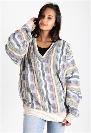 VINTAGE 80S COOGI STYLE KNITTED JUMPER / S0029