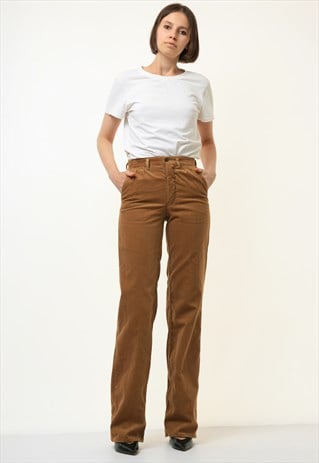 70S VINTAGE CORDUROY WOMAN STRAIGHT FLARE TROUSERS 4388