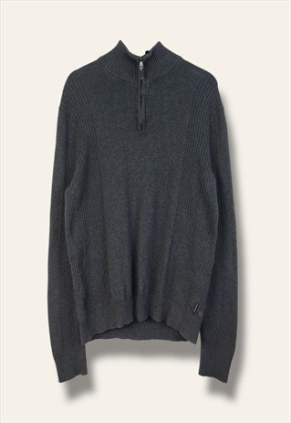 VINTAGE CALVIN KLEIN JUMPER Q ZIP IN GREY M