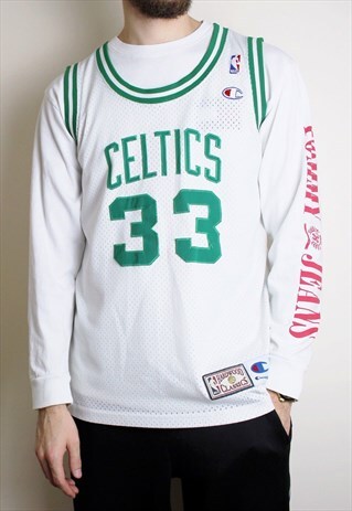 VINTAGE BOSTON CELTICS CHAMPION JERSEY HARDWOOD CLASSIC BIRD