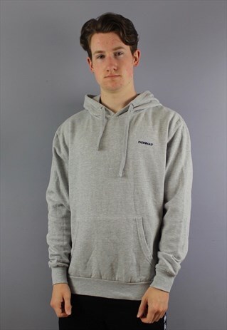 VINTAGE DONNAY HOODIE IN GREY WITH EMBROIDERED LOGO AND POUC