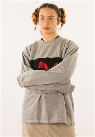 VINTAGE GREY PUMA SPELLOUT CREWNECK SWEATSHIRT