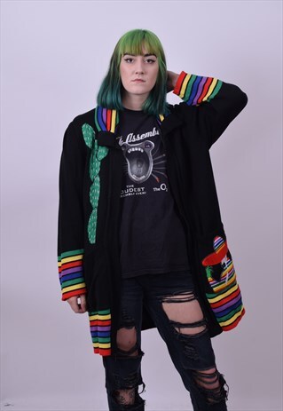 VINTAGE 90'S CACTUS MEXICAN OVERSIZED GRANNY CARDIGAN LARGE