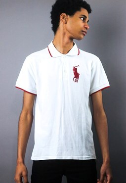 vintage white ralph lauren polo sport shirt in S