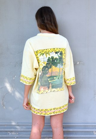 RARE VINTAGE POP 84 POLINESIA T-SHIRT WITH GAUGUIN PRINT
