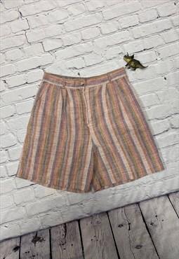 Vintage High Waisted Linen Shorts Size M