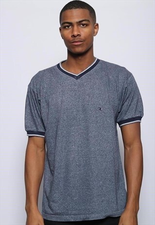 VINTAGE CHAMPION LOGO T-SHIRT BLUE