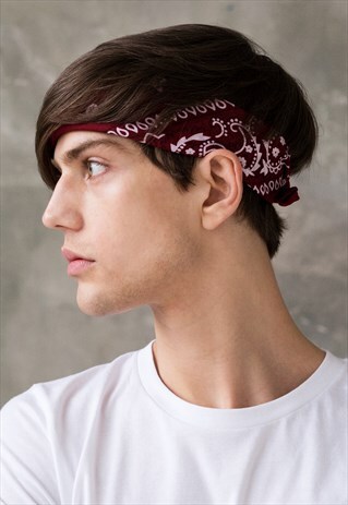 SET OF 3 COLOUR BANDANAS BLACK WINE FESTIVAL PAISLEY BANDANA