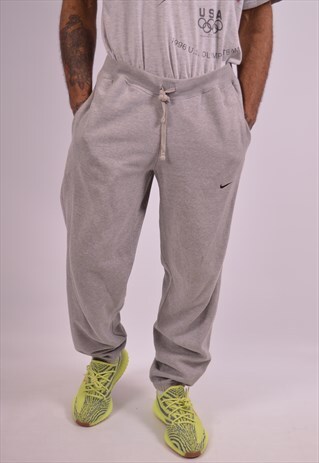 NIKE MENS VINTAGE TRACKSUIT TROUSERS SMALL GREY 90S