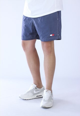 VINTAGE MENS TOMMY TRUNKS BEACH SWIM LOGO SHORTS