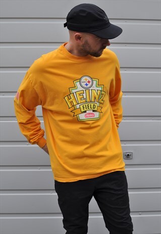 Vintage Y2K Pittsburgh Steelers Heinz branded logo tshirt 