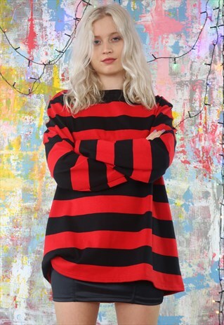 JUMPER IN RED & BLACK STRIPES